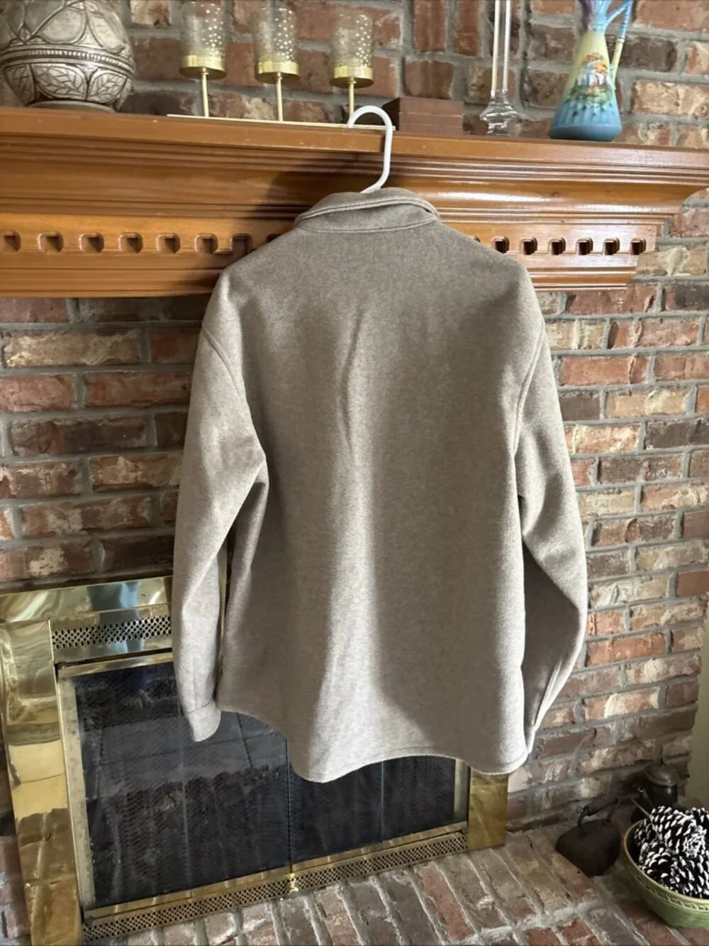 mens banana republic Brown Button Front Jacket Size Large Shacket With Pockets - Picture 3 of 8